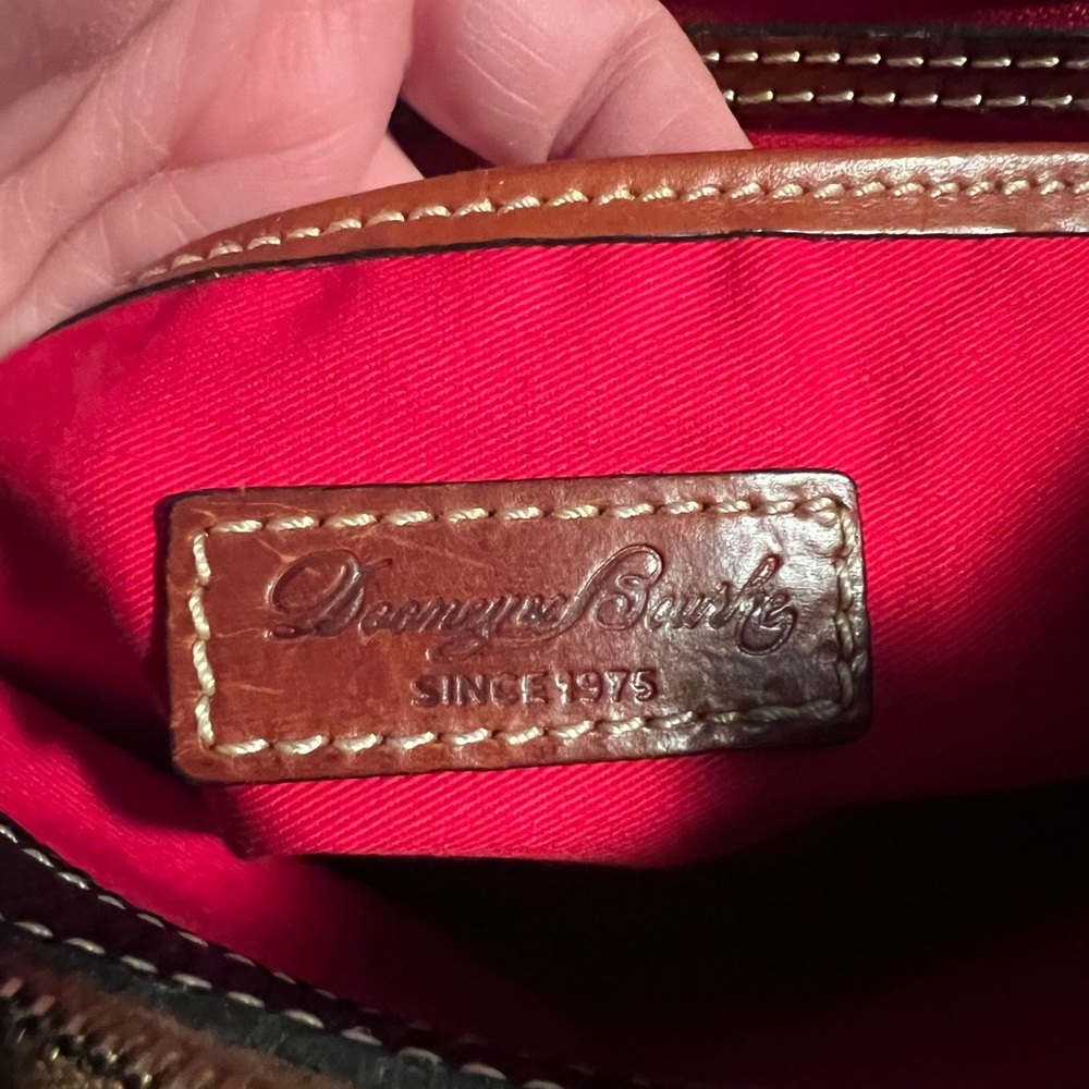 Dooney & Bourke black and brown satchel with detachable shoulder strap - Picture 6 of 8
